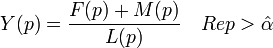 Y(p)=\frac{F(p)+M(p)}{L(p)}~~~Re p > \hat\alpha