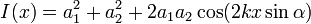 I(x)=a_1^2+a_2^2+2a_1a_2\cos(2kx\sin\alpha)