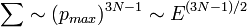 \sum\sim(p_{max})^{3N-1}\sim E^{(3N-1)/2}