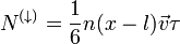 N^{(\downarrow)}=\frac{1}{6}n(x-l)\vec{v}\tau