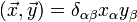 (\vec{x},\vec{y})=\delta_{\alpha\beta}x_{\alpha}y_{\beta}