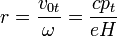 r=\frac{v_{0t}}{\omega}=\frac{cp_t}{eH}