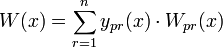 W(x)=\sum^{n}_{r=1}y_{pr}(x)\cdot W_{pr}(x)