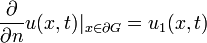 \frac{\partial}{\partial n}u(x,t)|_{x\in\partial G}=u_1(x,t)