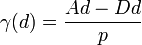 \gamma(d)=\frac{Ad-Dd}{p}