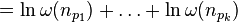 =\ln \omega(n_{p_1})+\ldots+\ln\omega(n_{p_k})